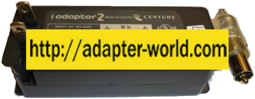I ADAPTOR AC ADAPTER 24Vdc 1.9A 2 CENTURY CIA2/G3 I.T.E POWER SU - Click Image to Close